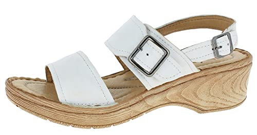 Andrea Conti Damen Sandalette Sandale mit Absatz, weiß, 40 EU von Andrea Conti