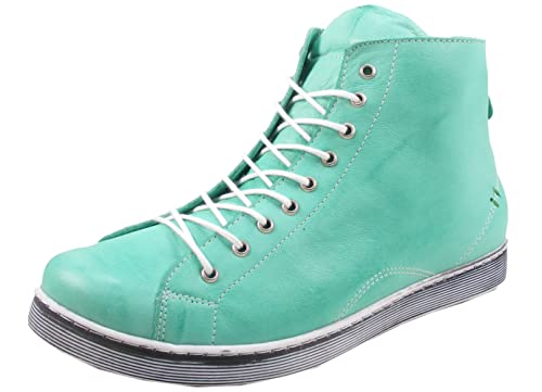 Andrea Conti Damen Schnürboot High Top Sneaker mit Zipper dynamisch 0341500, Größe:38 EU, Farbe:Grün von Andrea Conti