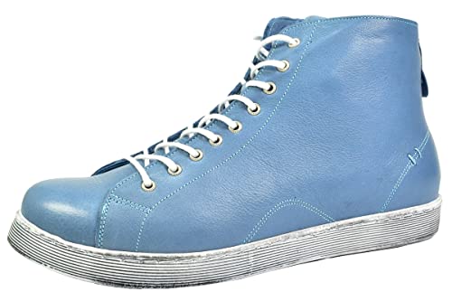 Andrea Conti Damen Schnürboot High Top Reißverschluss Coole Farben 0341500, Größe:38 EU, Farbe:Blau von Andrea Conti