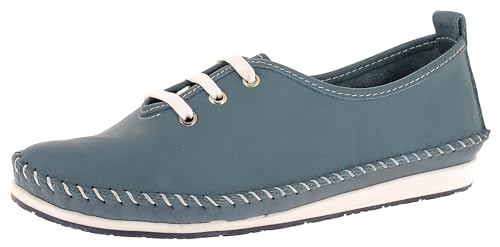 Andrea Conti Damen Schnürer Sneaker, Jeans, 42 EU von Andrea Conti