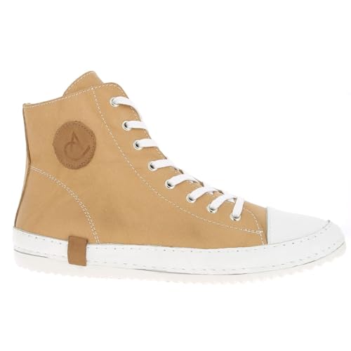 Andrea Conti Damen Stiefelette High Top Sneaker lässig mit Highlights 0025902, Größe:37 EU, Farbe:Beige von Andrea Conti