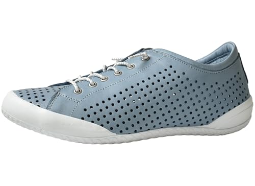 Andrea Conti Damen Schnürschuh Halbschuh Leder Sneaker mit Perforierung 0345767, Größe:39 EU, Farbe:Blau von Andrea Conti