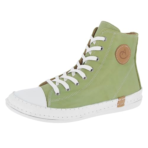 Andrea Conti Damen Stiefelette High Top Sneaker lässig mit Highlights 0025902, Größe:39 EU, Farbe:Grün von Andrea Conti