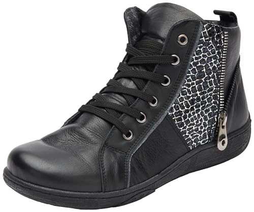 Andrea Conti Damen Schnürer Sneaker, schwarz/Silber, 39 EU Andrea Conti Damen Schnürer Sneaker, schwarz/Silber, 39 EU von Andrea Conti