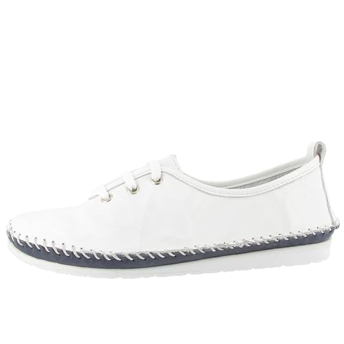 Andrea Conti Damen Schnürer Sneaker, weiß/blau, 41 EU Andrea Conti Damen Schnürer Sneaker, weiß/blau, 41 EU von Andrea Conti