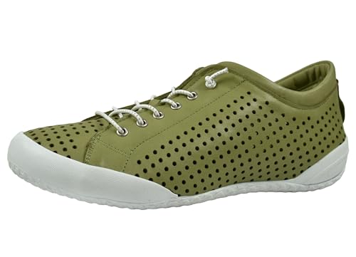Andrea Conti Damen Schnürschuh Halbschuh Leder perforiert Schnürung 0345767, Größe:38 EU, Farbe:Grün von Andrea Conti