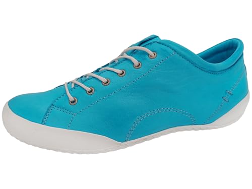 Andrea Conti Damen Schnürschuh Leder Halbschuh Sneaker 0340559, Größe:41 EU, Farbe:Türkis von Andrea Conti