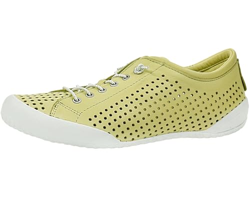 Andrea Conti Damen Schnürschuh Leder Halbschuh bequem geschwungene Sohle 0345767, Größe:38 EU, Farbe:Grün von Andrea Conti