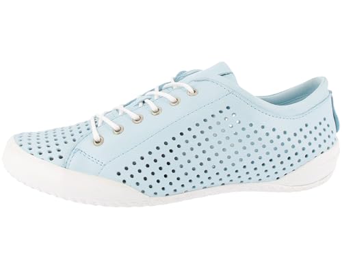 Andrea Conti Damen Schnürschuh Leder Halbschuh bequem geschwungene Sohle 0345767, Größe:40 EU, Farbe:Blau von Andrea Conti