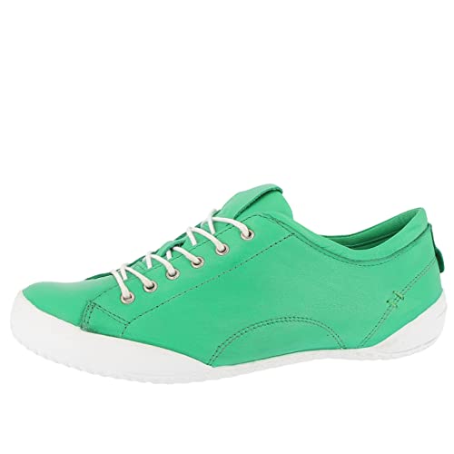Andrea Conti Damen Schuhe Halbschuh Sneaker sportlich Leder Schnürung 0340559, Größe:39 EU, Farbe:Grün von Andrea Conti