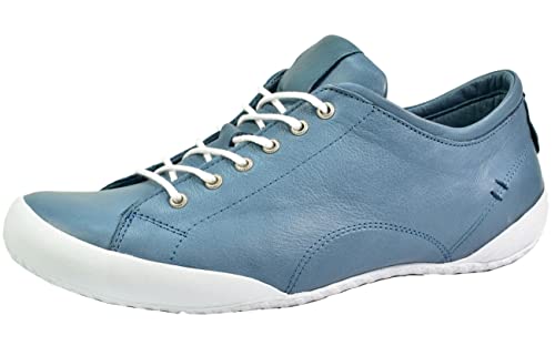 Andrea Conti Damen Schuhe Halbschuh Sneaker sportlich Leder Schnürung 0340559, Größe:41 EU, Farbe:Blau von Andrea Conti