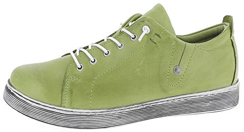 Andrea Conti 0347891 Damen Schnürschuhe Leder Halbschuhe Sneaker, Größe:42 EU, Farbe:Grün von Andrea Conti