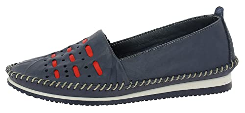 Andrea Conti Damen Slipper, d.blau/rot, 37 EU von Andrea Conti