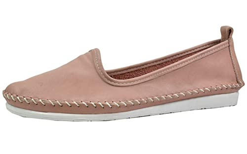 Andrea Conti Damen Slipper 0027449 Ballerina Mokassins bequem flexibel trendy, Größe:39 EU, Farbe:Rosa von Andrea Conti