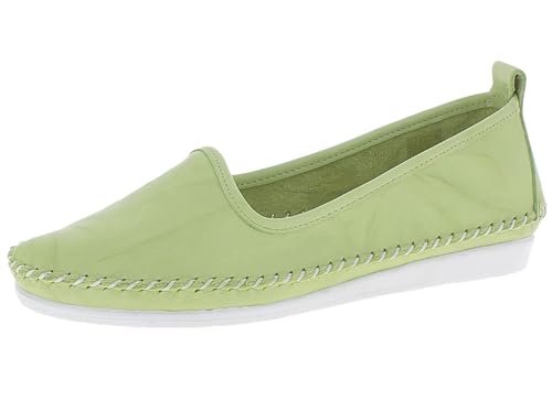 Andrea Conti Damen Slipper 0027449 Ballerina Mokassins bequem flexibel trendy, Größe:38 EU, Farbe:Grün von Andrea Conti