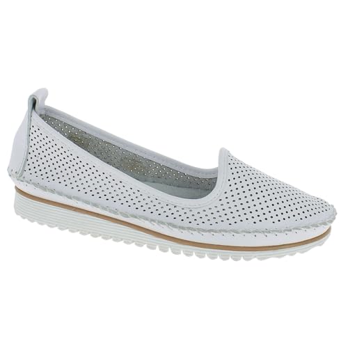 Andrea Conti Damen Slipper Leder Klassische Form mit luftigen Löchern 0021714, Größe:37 EU, Farbe:Weiß Andrea Conti Damen Slipper Leder Klassische Form mit luftigen Löchern 0021714, Größe:37 EU, Farbe:Weiß von Andrea Conti