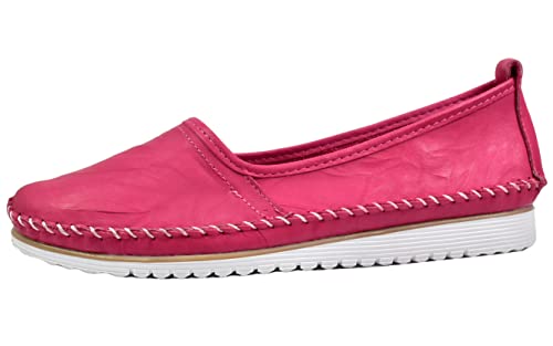 Andrea Conti Damen Slipper Leder klassisches Design mit Keilabsatz 0021713, Größe:41 EU, Farbe:Rosa von Andrea Conti