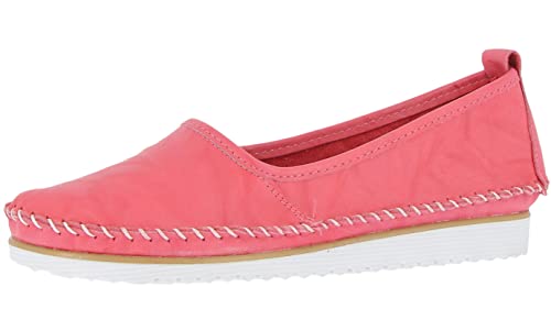 Andrea Conti Damen Slipper Leder zeitlos sportlich mit Keilabsatz 0021713, Größe:38 EU, Farbe:Rosa von Andrea Conti