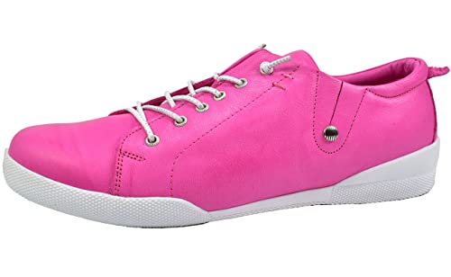 Andrea Conti Damen Slipper Halbschuh bequem sportlich Stretcheinsatz 0345724, Größe:38 EU, Farbe:Rosa von Andrea Conti