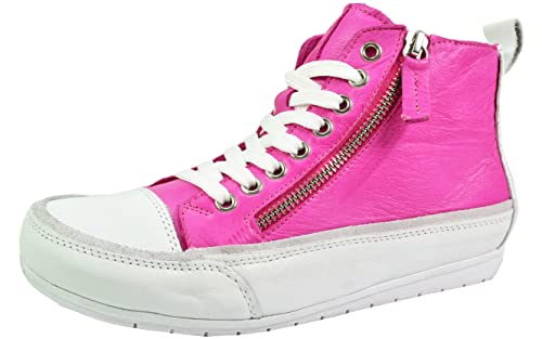 Andrea Conti Damen High Top Stiefelette Sneaker Leder trendy Design neu 0345910, Größe:40 EU, Farbe:Rosa von Andrea Conti