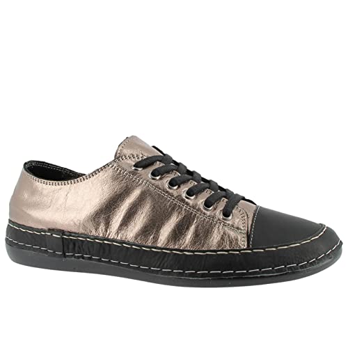 Andrea Conti Damen Sneaker, Platin/schwarz, 36 EU von Andrea Conti