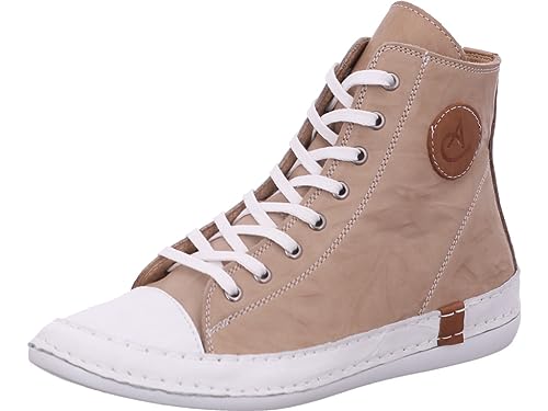 Andrea Conti Damen Stiefelette High Top Sneaker Boot Coole Applikationen 0025902, Größe:37 EU, Farbe:Grau von Andrea Conti