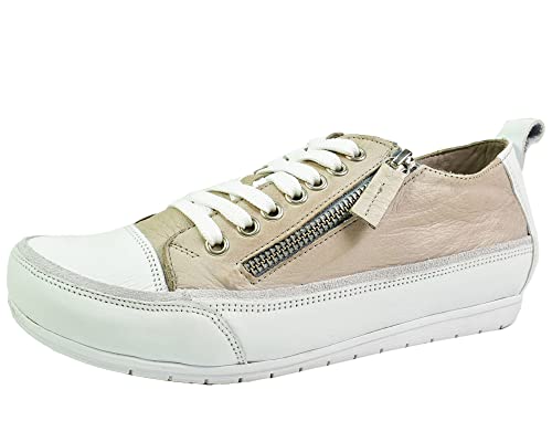 Andrea Conti Damen Schuhe Halbschuh Sneaker sportlich Leder Schnürung 0345911, Größe:40 EU, Farbe:Grau von Andrea Conti