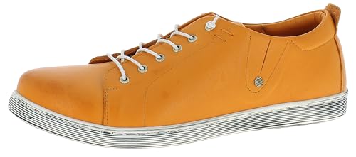 Andrea Conti 0347891 Damen Schnürschuhe Leder Halbschuhe Sneaker, Größe:39 EU, Farbe:Orange von Andrea Conti