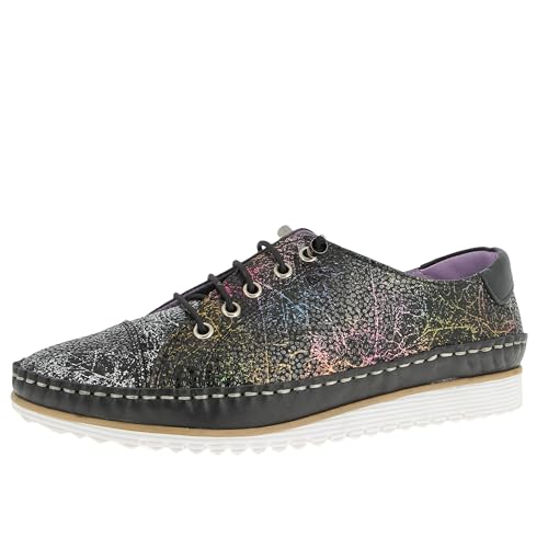Andrea Conti Damen Sneaker, schwarz/lila, 38 EU von Andrea Conti