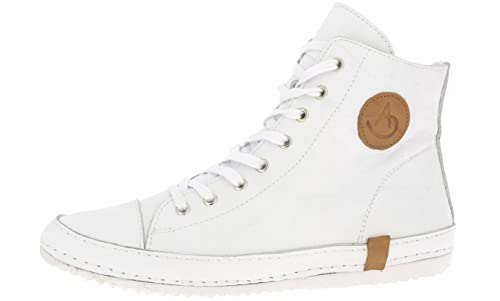 Andrea Conti Damen Stiefelette High Top Sneaker lässig mit Highlights 0025902, Größe:38 EU, Farbe:Weiß von Andrea Conti