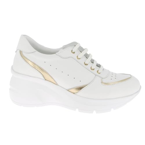 Andrea Conti Damen Sneaker, weiß/Gold, 40 EU von Andrea Conti