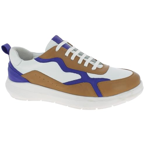 Andrea Conti Damen Sneaker, weiß/Kobalt/Brandy, 42 EU von Andrea Conti