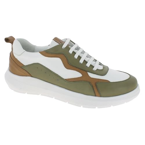 Andrea Conti Damen Sneaker, weiß/Schlamm/braun, 38 EU von Andrea Conti