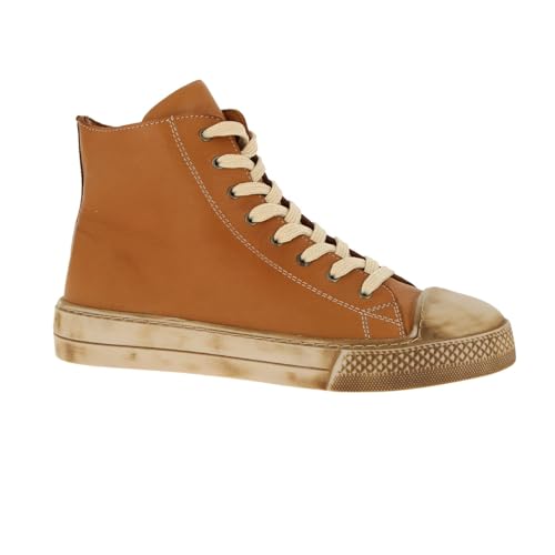 Andrea Conti Damen Sneaker Leder High Top Stiefelette Used Look 0067110, Größe:38 EU, Farbe:Braun von Andrea Conti