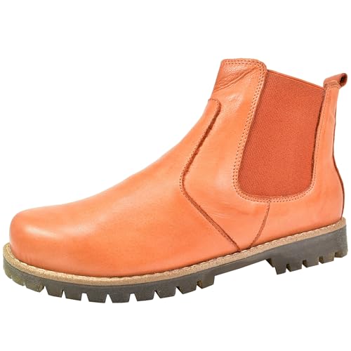 Andrea Conti Damen Stiefelette Boot Reißverschluss Profilsohle lässig 0342818, Größe:38 EU, Farbe:Orange von Andrea Conti