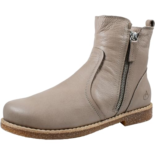 Andrea Conti Damen Stiefelette Boot Zierreißverschluss Leder 0344814, Größe:37 EU, Farbe:Grau von Andrea Conti