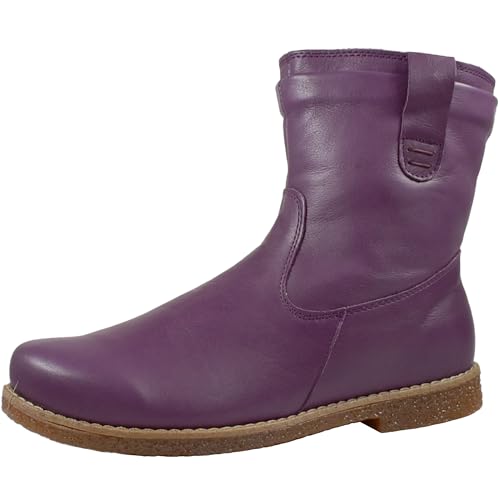 Andrea Conti Damen Stiefelette Boot besonderer Schaft Lasche flach 0342926, Größe:41 EU, Farbe:Violett von Andrea Conti