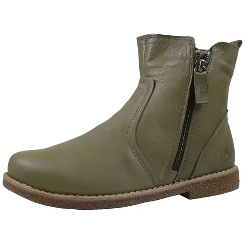 Andrea Conti Damen Stiefelette Boot schicke Nahtführung flach 0344814, Größe:42 EU, Farbe:Grün von Andrea Conti