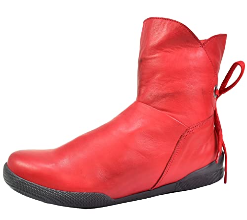 Andrea Conti Damen Stiefelette Leder Boot 0342753, Größe:38 EU, Farbe:Rot von Andrea Conti