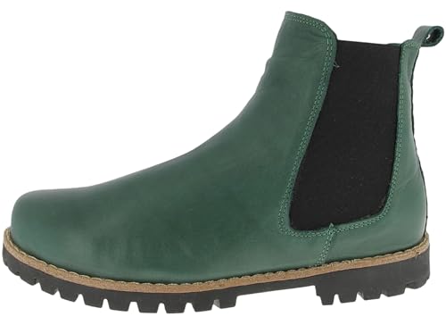 Andrea Conti Damen Stiefelette Leder Chelsea Boot mit losen Einlagen 0340229, Größe:37 EU, Farbe:Grün von Andrea Conti