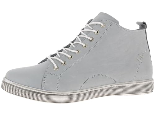 Andrea Conti Damen Stiefelette Leder High Top Sneaker Reißverschluss 0348734, Größe:42 EU, Farbe:Grau von Andrea Conti