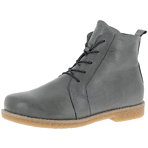Andrea Conti Damen Stiefelette Leder Schnürboot Krepp Crepe Sohle 0344616, Größe:37 EU, Farbe:Grau von Andrea Conti