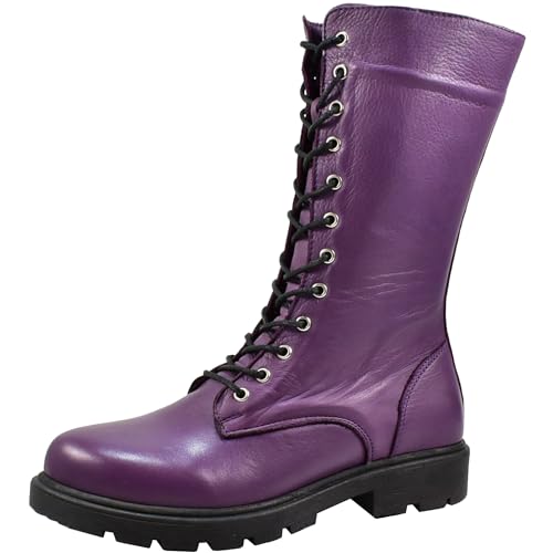 Andrea Conti Damen Stiefelette Schnürstiefel Moderne Farben lässig Trend 0022823, Größe:40 EU, Farbe:Violett von Andrea Conti