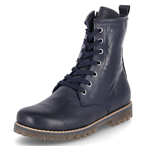 Andrea Conti Damen Stiefeletten Schuhe Schnürboots Glattleder Elegant Freizeit uni Boots blau Damen Leder von Andrea Conti