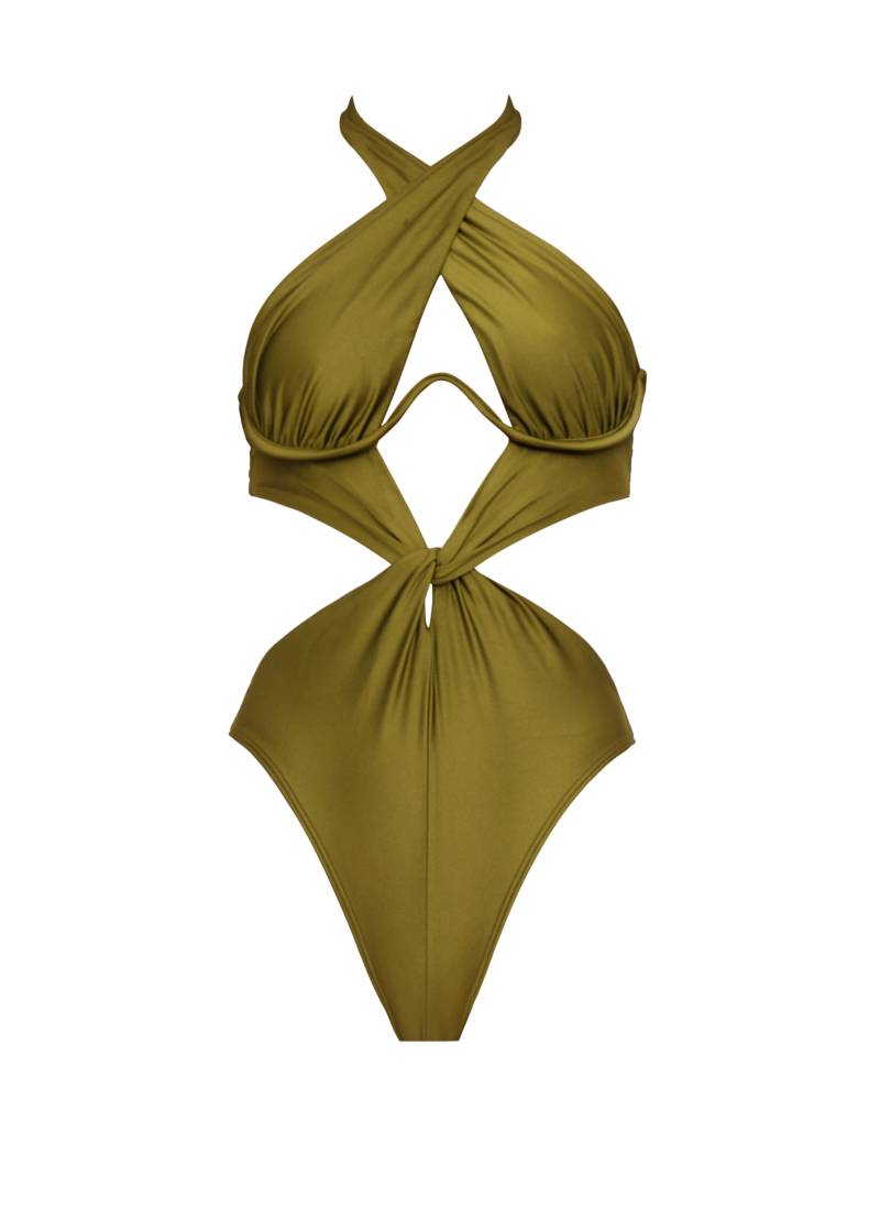 Andrea Iyamah | NAYO ONE PIECE SWIMSUIT - EMERALD | Women's Olive Green Swimsuits von Andrea Iyamah