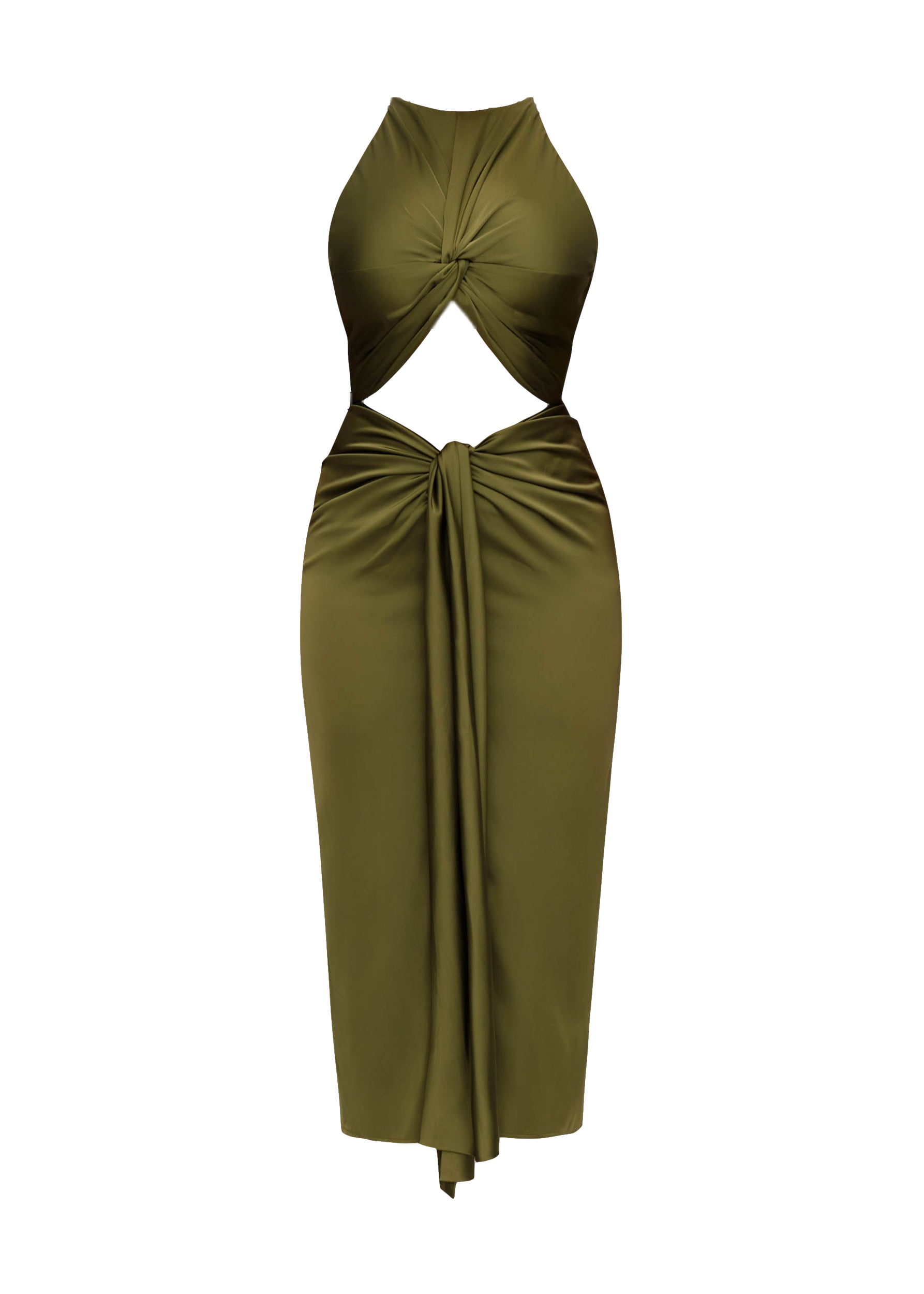 RENI MIDI DRESS - OLIVE von Andrea Iyamah