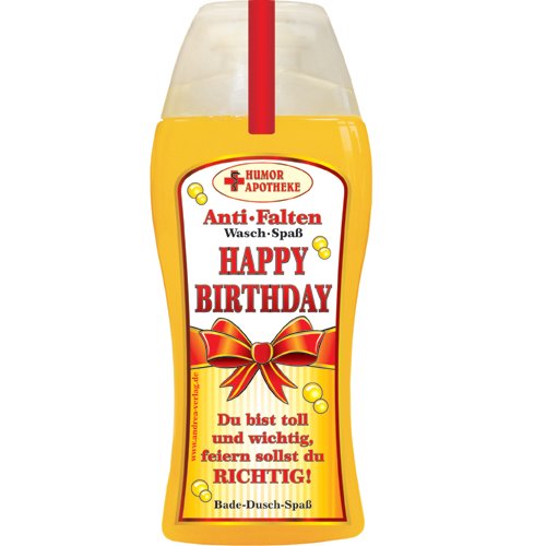 Spaß Duschbäder Duschgel Shampoo -Anti Falten Happy Birthday - Geschenk für Männer Frauen | Geburtstagsgeschenk mit Zahlen zum runden Geburtstag von Andrea Verlag