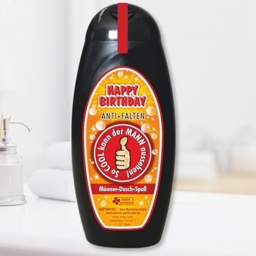 Spaß Duschbäder Duschgel Shampoo - Anti Falten Männer Happy Birthday - Geschenk für Männer | Geburtstagsgeschenk mit Zahlen zum runden Geburtstag von Andrea Verlag