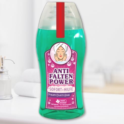 Spaß Duschbad Duschgel Shampoo - Anti Falten Power - Sofort Hilfe | Geschenk für Frauen Geburtstagsgeschenk | Spaßmedizin Humorapotheke Scherzartikel Spaß von Andrea Verlag