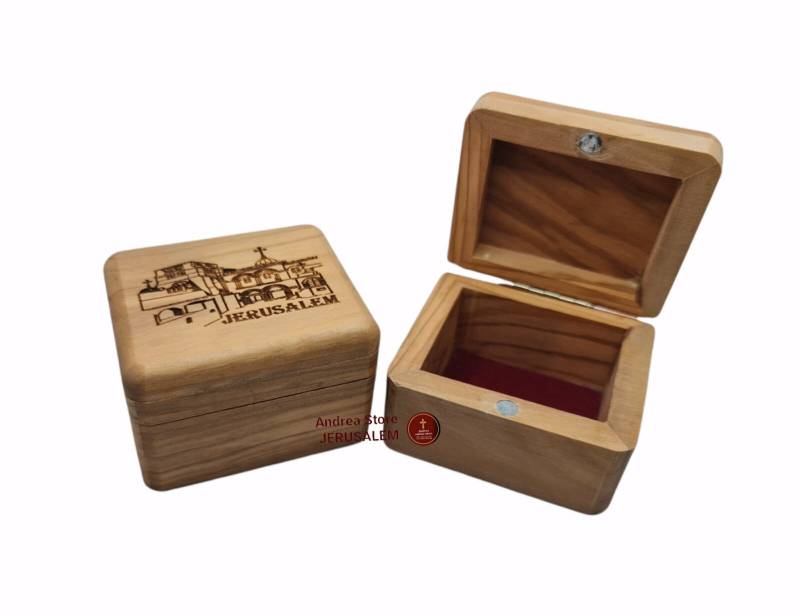Rosenkranz Aus Olivenholz Box Handgemacht Im Heiligen Land Größe 5 7 cm Wir Haben 3 Modelle Jerusalem Panorama-Das Letzte Abendmahl - Heilige Grab von AndreaStoreJerusalem
